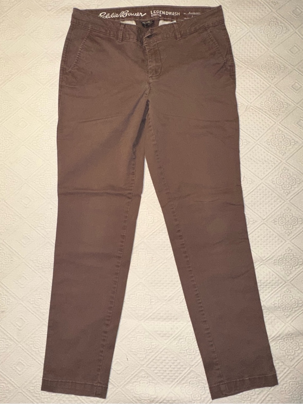 Eddie Bauer Women's Dusty Rose Boyfriend Slim Straight-Leg Chinos 8
